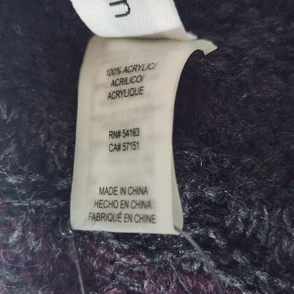 Calvin Klein Striped Knit Chunky Infinity Scarf Purple Gray NWT - Picture 6 of 8